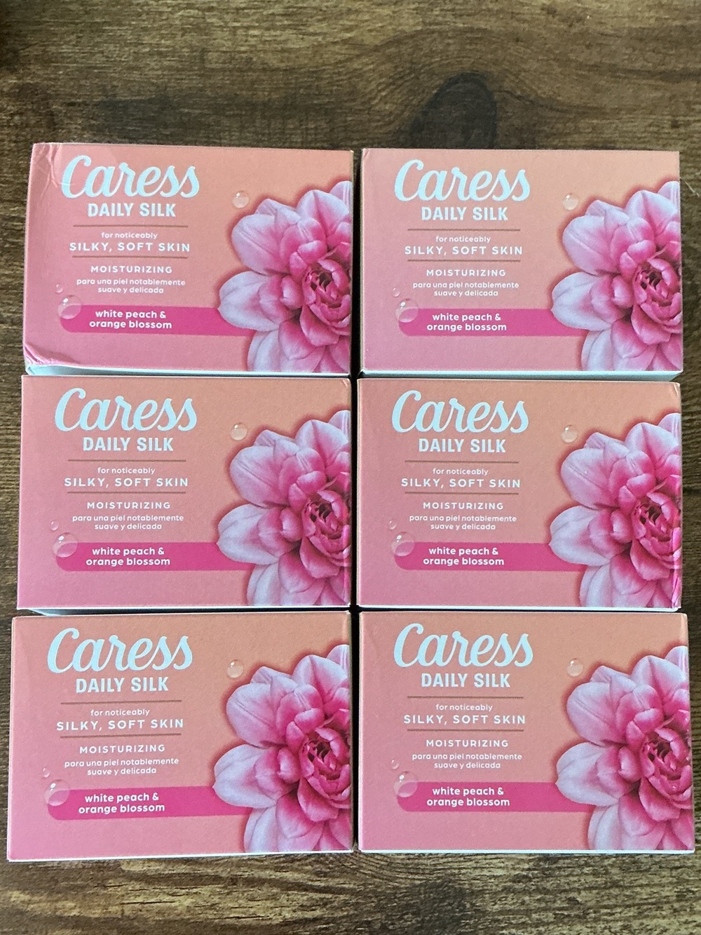 Caress Daily Silk Soap Bar - White Peach & Orange Blossom - Peach/Pink